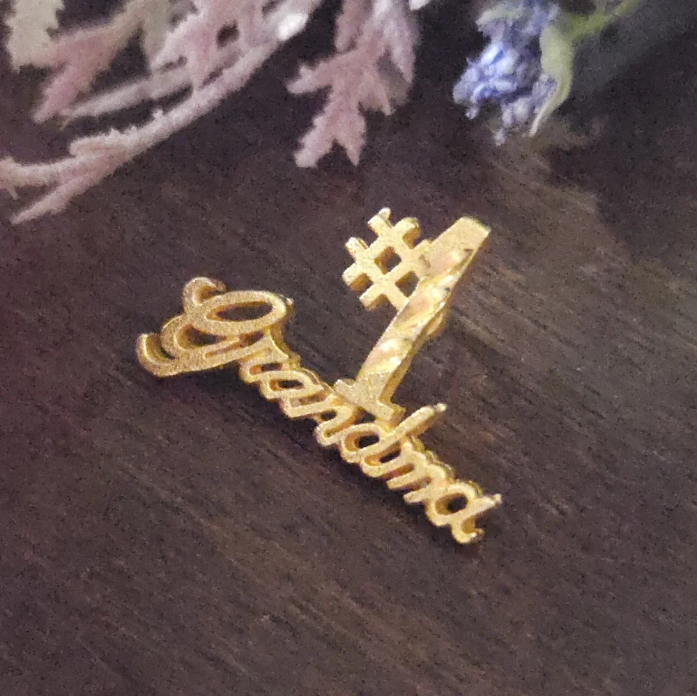 Vintage Gold Plated #1 Grandma Pin or Brooch